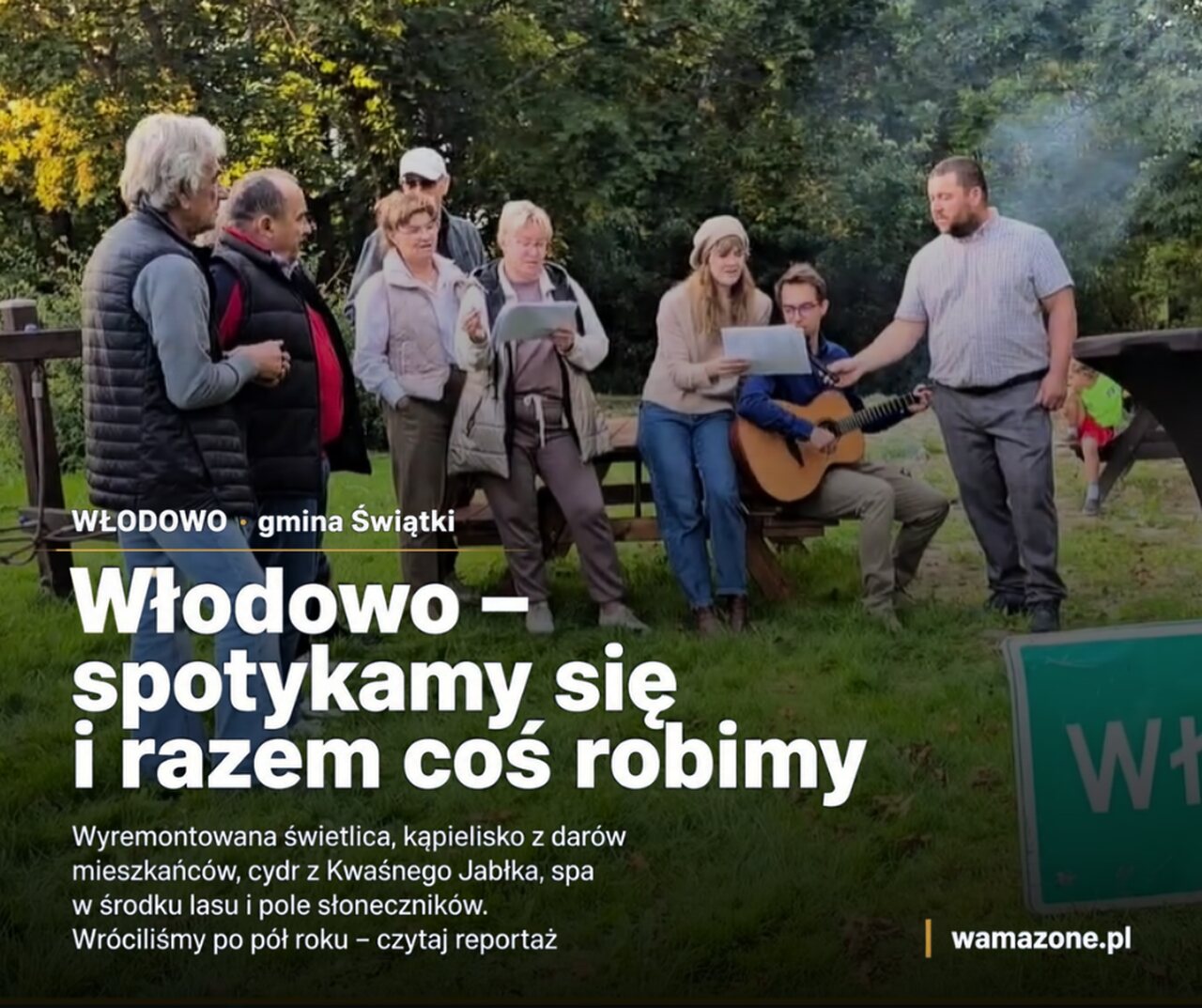 Włodowo – mieszkańcy śpiewają razem na zakończenie wizyty